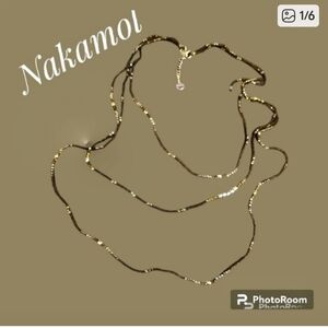 NAKAMOL Dainty Metal Beaded Layered Festival Necklace